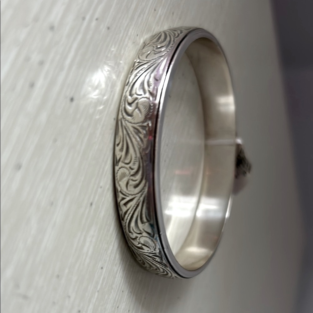 Brighton Silver Engraved “Essex Bangle” Bracelet